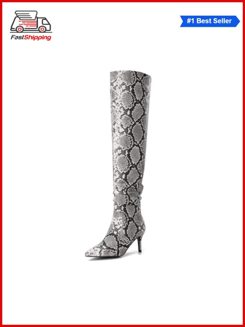 Women's Pointed Toe Stiletto Heel Over the Knee Boots Faux Leather